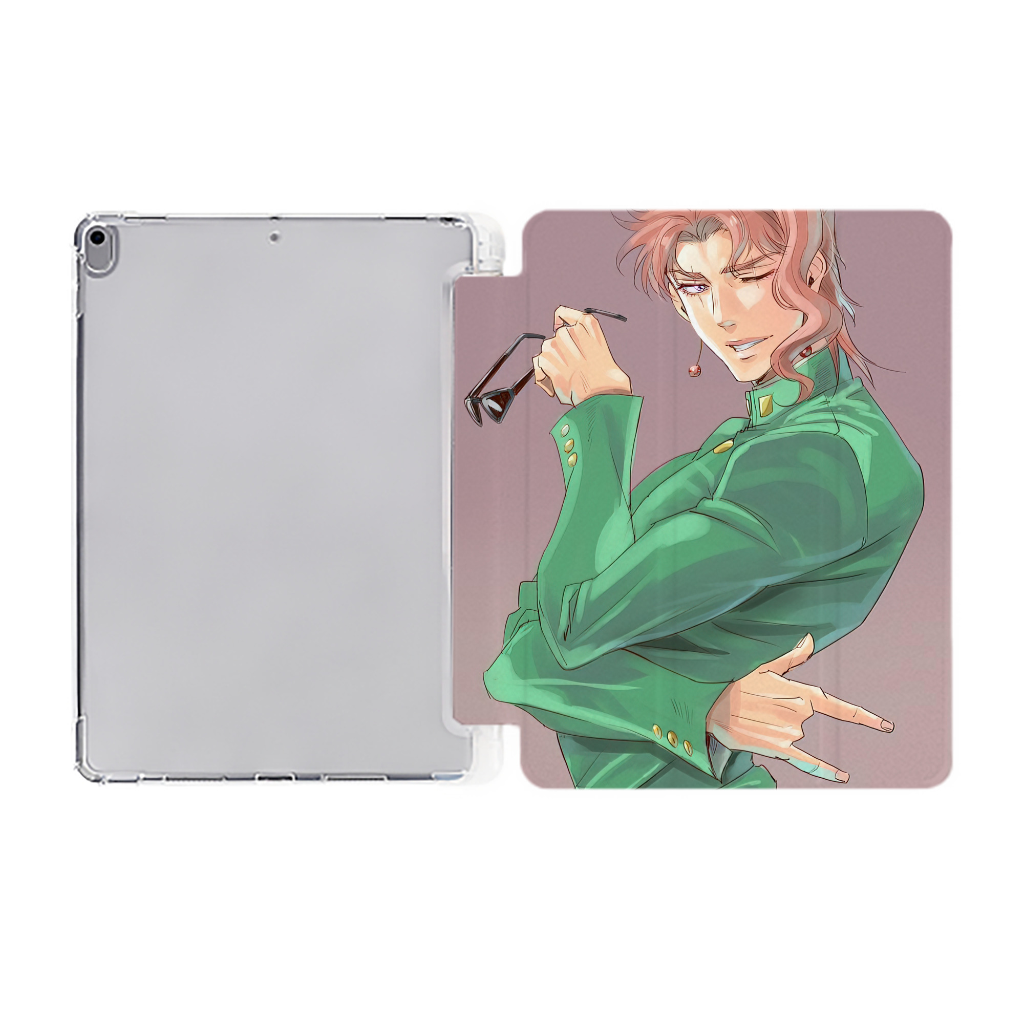 （画像用） ジョジョの奇妙な冒険 JoJo's Bizarre Adventure IPad ケース ペン収納付き 三つ折りスタンド PUレザー×シリコン 対応機種9.5/10.5/10.9インチ